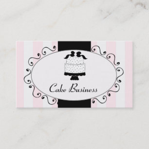 Pink Black Cake Bakery Business Cards