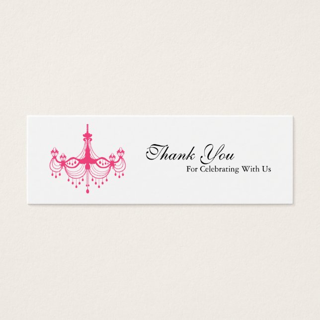 Pink & Black Chandelier Favour Tag (Front)