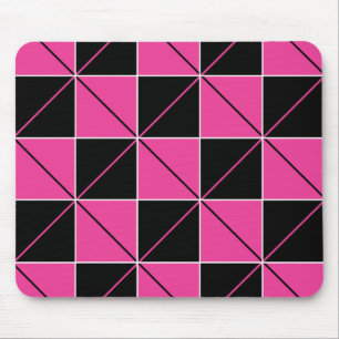 Pink & Black Chequerboard Argyle Mouse Pad