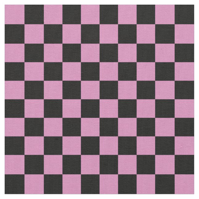 Pink & Black Chequerboard Fabric (Close Up)