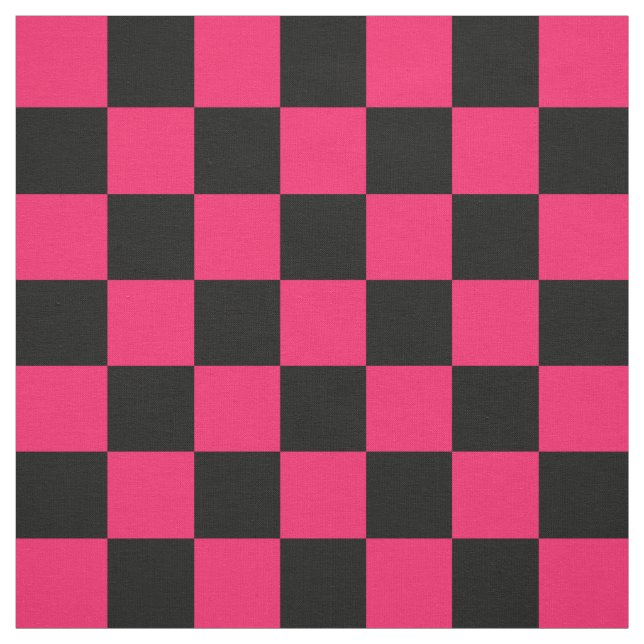 Pink Black Chequered Pattern Textile Fabric (Swatch)