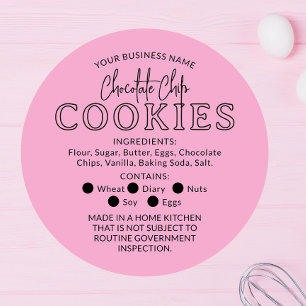 Pink Black Chocolate Cookies Cottage Law Sticker