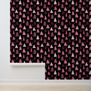 Pink & Black Christmas tree Wallpaper