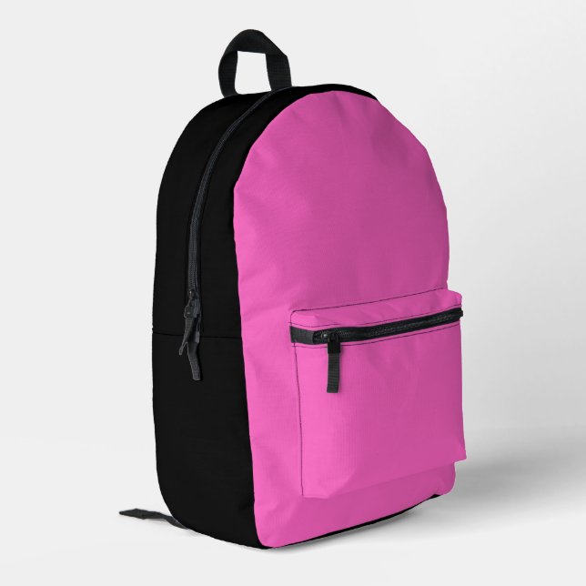 Pink Black Colour Combination Printed Backpack (Back Corner Left)