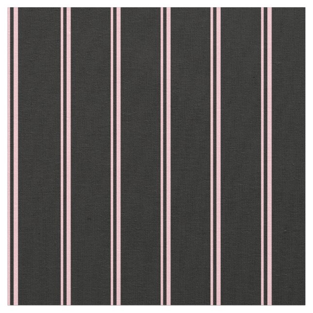 Pink & Black Coloured Lines Fabric (Close Up)