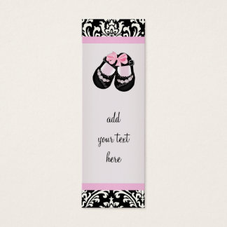 Pink Black Damask Baby Shower Favour Tags