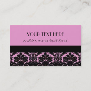 Pink&Black Damask Business Card