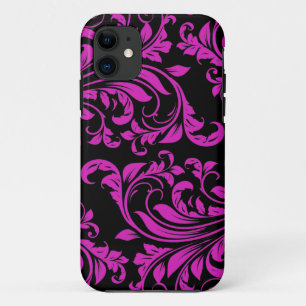 Pink & Black Damask Patterns iPhone 5 iPhone 11 Case