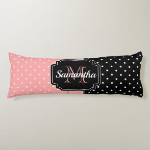 Pink & Black Dots Body Cushion