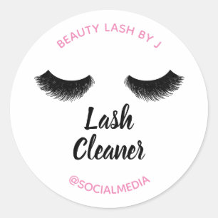 Pink Black Eyelash Extension Cleaner Shampoo Label