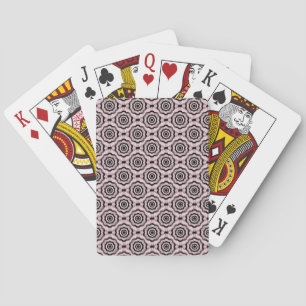 Pink Black Flower Seamless Pattern Playing Cards