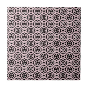 Pink Black Flower Seamless Pattern Tile