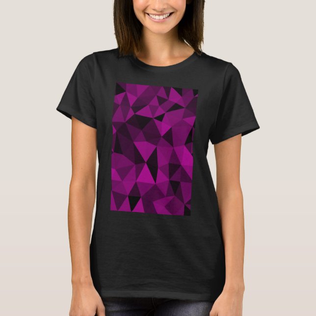 Pink black geometric mesh pattern T-Shirt (Front)