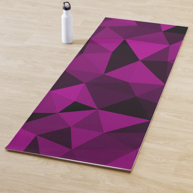 Pink black geometric mesh pattern yoga mat (In Situ)
