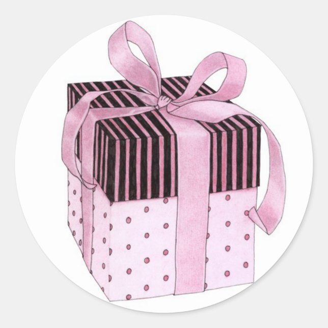 Pink & Black Gift Sticker (Front)