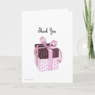 Pink & Black Gift Thank You Card