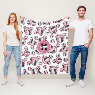 pink black girly sports volleyball room decor fleece blanket