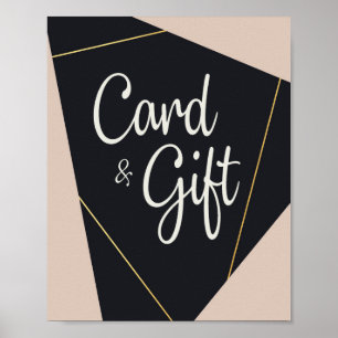 Pink black & gold geometric Cards &Gifts Poster