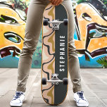 Pink Black Gold Retro Modern Abstract Marble Swirl Skateboard<br><div class="desc">Stand out at the skate park with our Pink Black And Gold Retro Modern Abstract Marble Swirl Skateboard! This eye-catching design features swirling patterns in pink, black gold and cream hues, inspired by retro and modern abstract art. Perfect for skateboarders who love unique and artistic designs, this board combines style...</div>