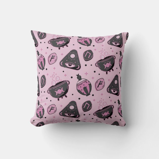 Pink & Black Gothic Cushion (Front)