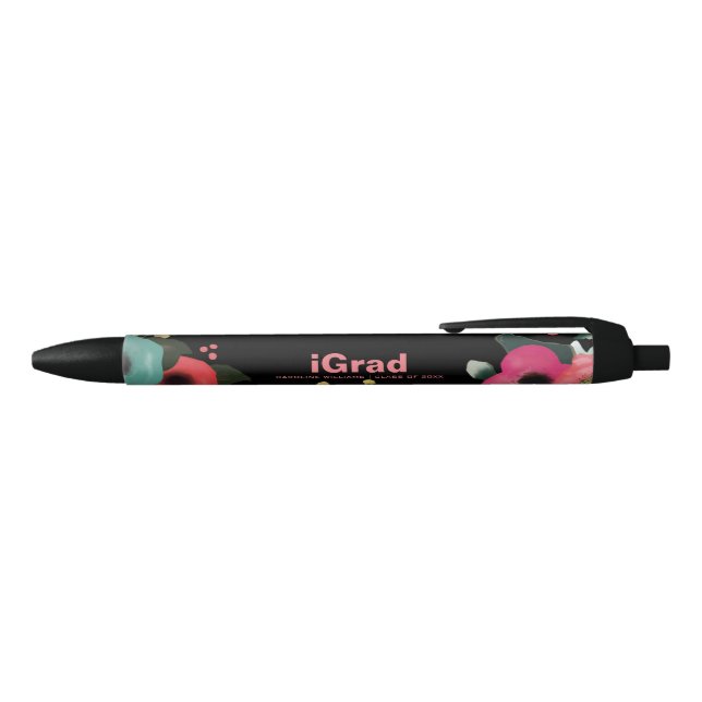 Pink & Black Graduation Party Custom Favour  Ink Pen (Top)