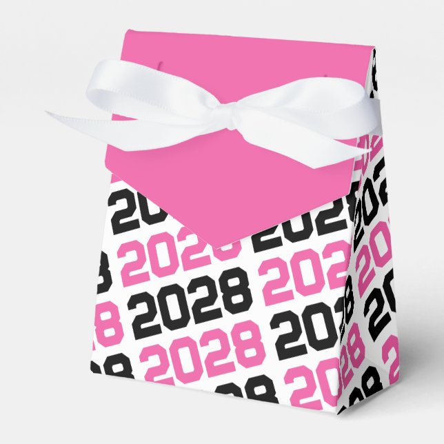 Pink & Black Graduation Thank You Gift Favour Box (Front Side)