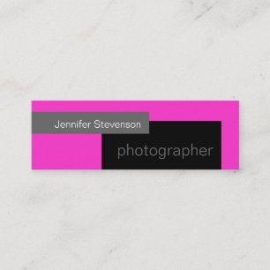 Pink Black Grey White Photography Business Card