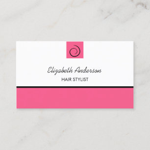 Pink Black Hair Stylist Salon Business Card