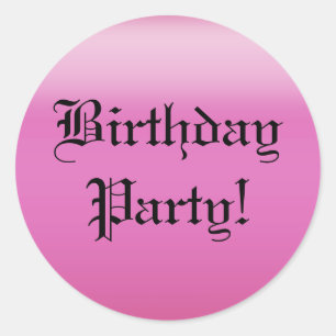 Pink Black Happy Birthday Sticker