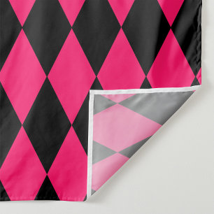 Pink Black Harlequin Diamonds Checkers Design Tapestry