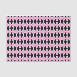 Pink Black Harlequin Tissue or Decoupage paper