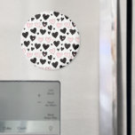 Pink Black Hearts Birthday Magnet<br><div class="desc">Pink Black Hearts Birthday</div>