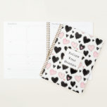 Pink Black Hearts Follow your dreams Planner<br><div class="desc">Pink Black Hearts Follow your dreams</div>