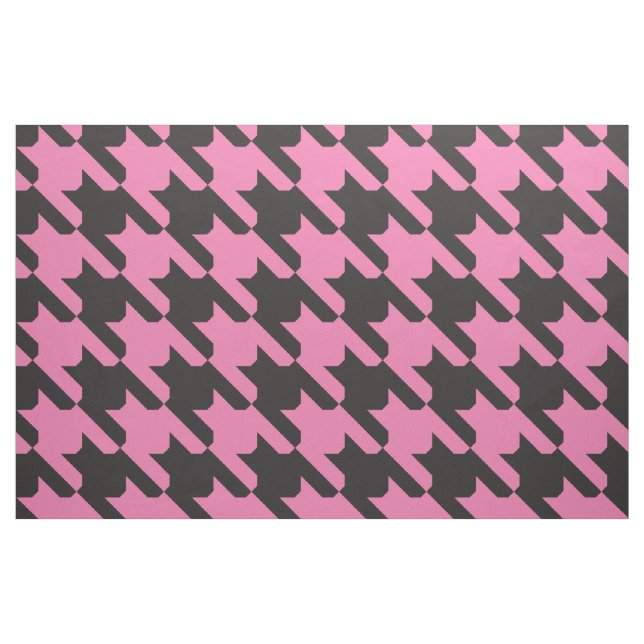 Pink-Black Houndstooth Fabric (Fat Quarter)