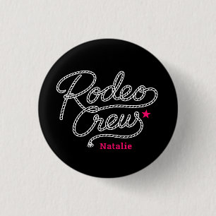 Pink Black Last Rodeo Crew Western Bach Party 3 Cm Round Badge