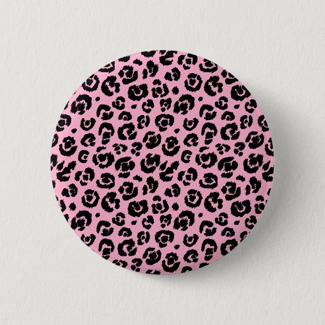 Pink Black Leopard Print 6 Cm Round Badge (Front)