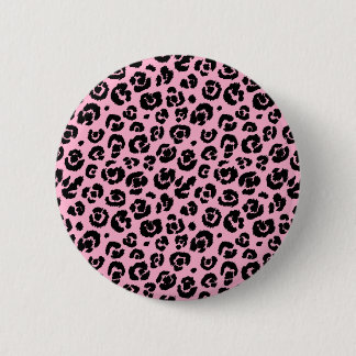 Pink Black Leopard Print 6 Cm Round Badge