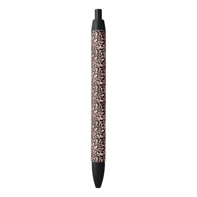 Pink Black Leopard Print Ink Pen (Front Vertical)