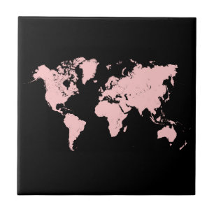 Pink & Black Map Tile
