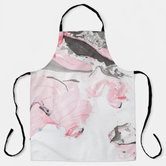 Pink Black Marble: Hand Drawn Apron