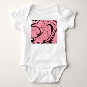Pink Black Marble Hand Drawn Baby Bodysuit