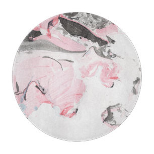 Pink Black Marble: Hand Drawn Cutting Board