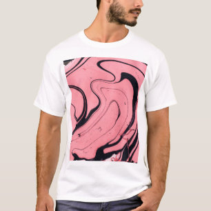 Pink Black Marble Hand Drawn T-Shirt