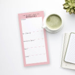 Pink Black Minimalist Simple Grocery Shopping List Magnetic Notepad<br><div class="desc">Write your grocery list on this magnetic note pad for an easy way to plan your route through the store while shopping. The magnetic back sticks on your fridge, metal pantry door or whiteboard command centre. The simple, modern layout in clean blush pink, black and white with sans serif fonts...</div>