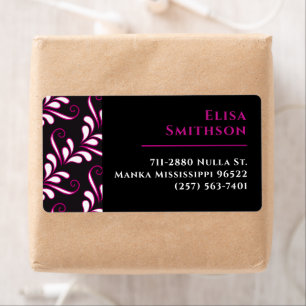 Pink & Black Modern Elegant Girly Damask Pattern