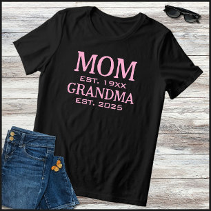 Pink & Black Mom Promoted To Grandma 2025 Tri-Blend Shirt