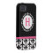 Pink Black Monogram Fleur de Lis Pattern
