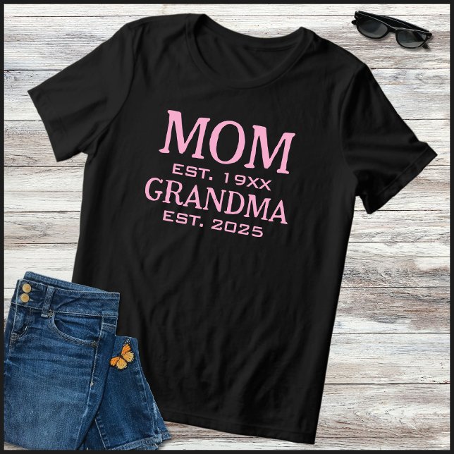 Pink & Black Mum Promoted To Grandma 2025 Tri-Blend Shirt (Creator Uploaded)