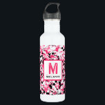 Pink & Black Paint Splatter Monogram 710 Ml Water Bottle<br><div class="desc">A featuring a pink and black paint splatter design.  Personalise with your name and initial.</div>