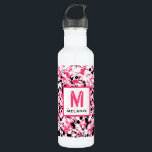 Pink & Black Paint Splatter Monogram 710 Ml Water Bottle<br><div class="desc">A featuring a pink and black paint splatter design.  Personalise with your name and initial.</div>